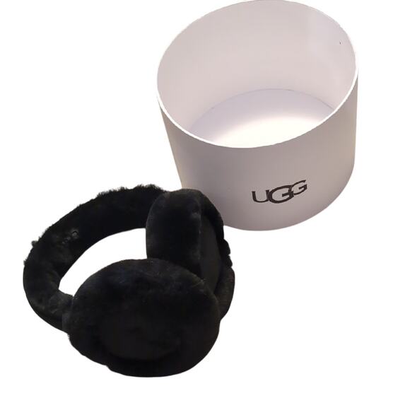 UGG Black Fuzzy Earmuffs - Picture 1 of 3